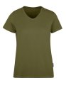 Dames T-shirt V HRM Luxury V-Neck Tees olive